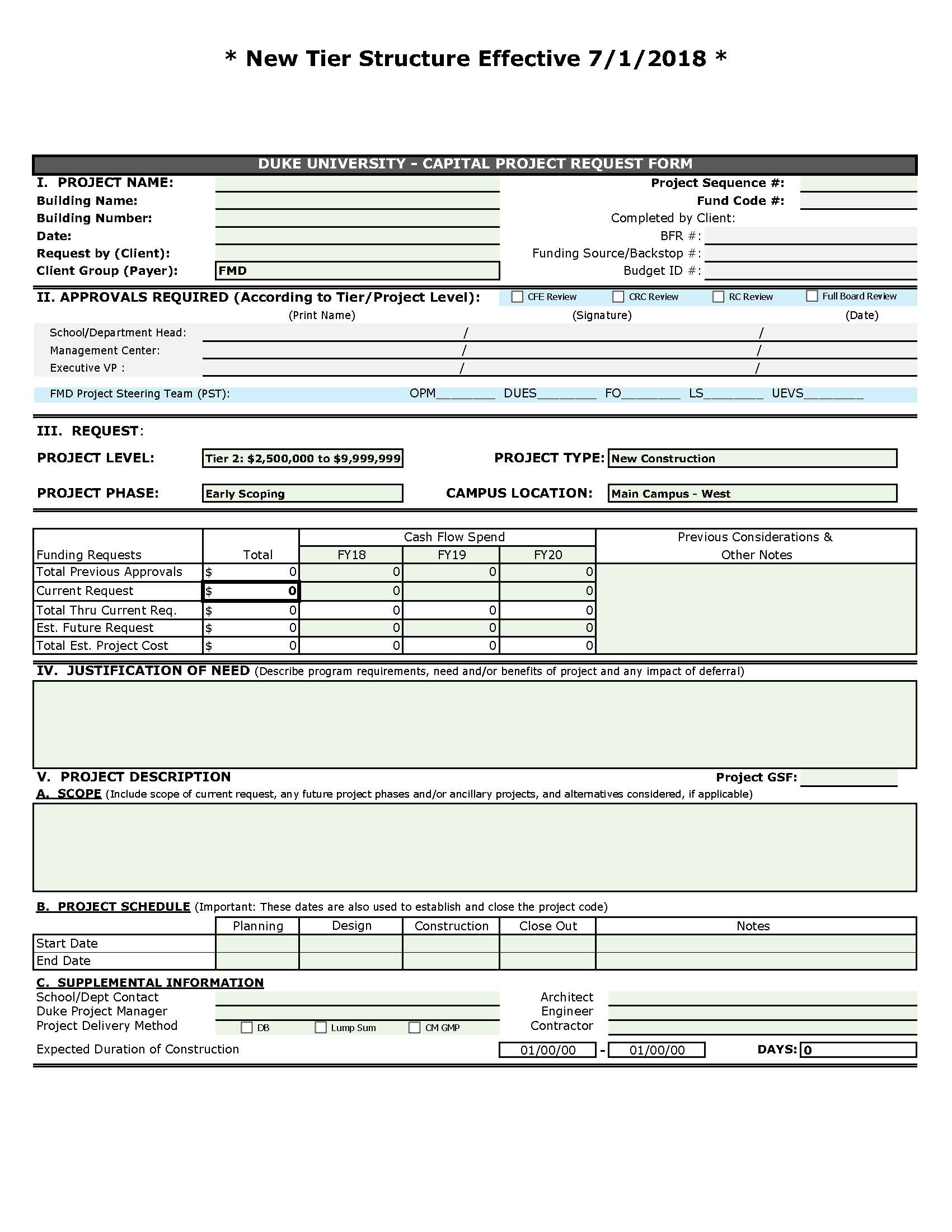 Capital Project Request Form